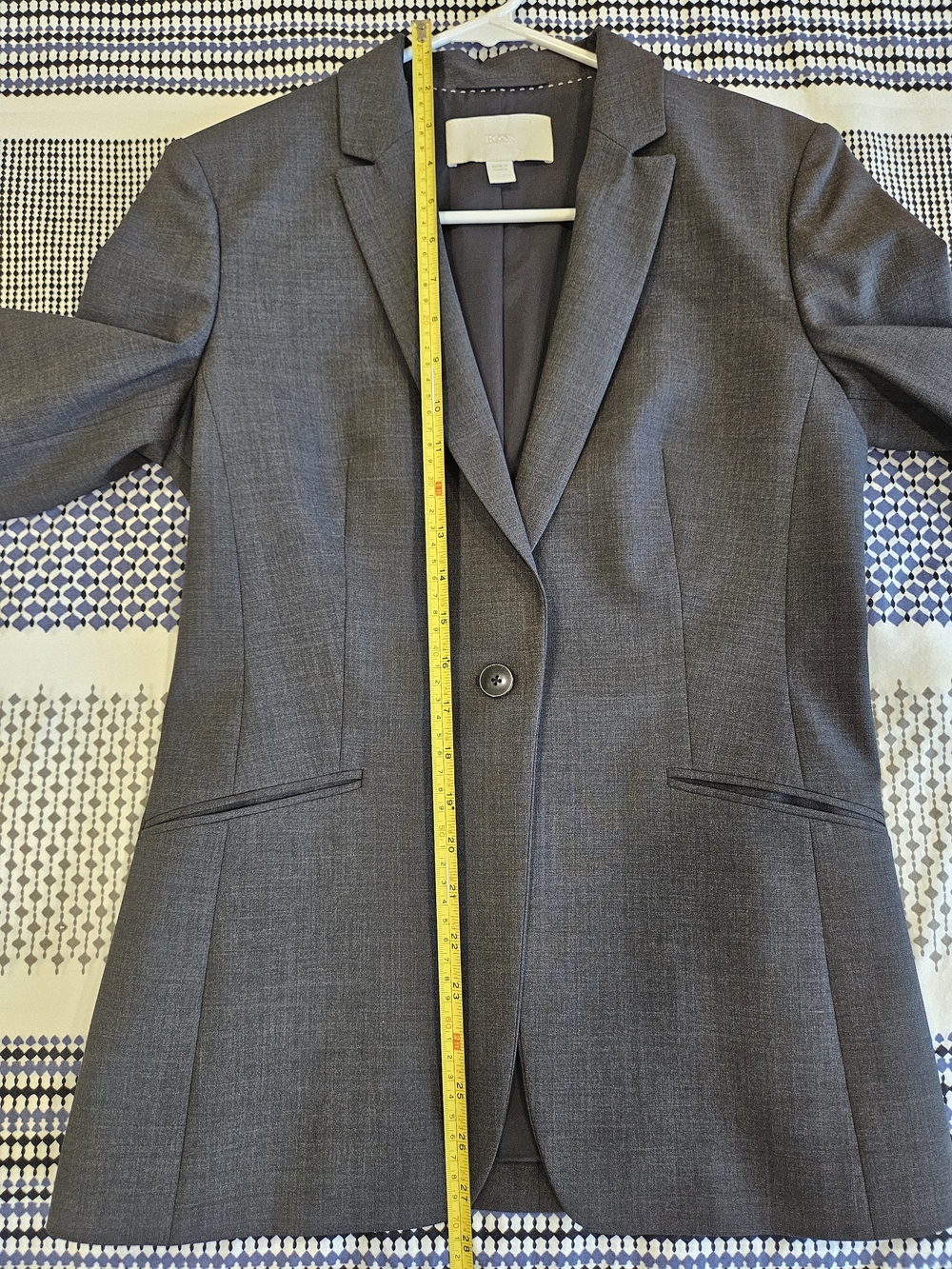 Boss Gray Single-Button Women's Blazer - Picture 10 of 11